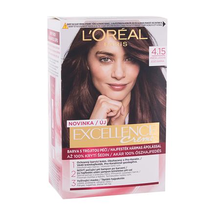 L'Oréal Paris Excellence Creme Triple Protection barva na vlasy na všechny typy vlasů 48 ml odstín 4,15 Frosted Brown pro ženy