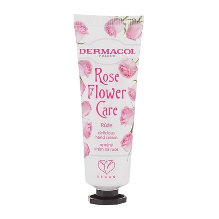Dermacol Rose Flower Care ochranný a vyživující krém na ruce 30 ml pro ženy