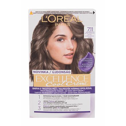 L'Oréal Paris Excellence Cool Creme permanentní barva na vlasy se studenými tóny 48 ml odstín 7,11 Ultra Ash Blond pro ženy