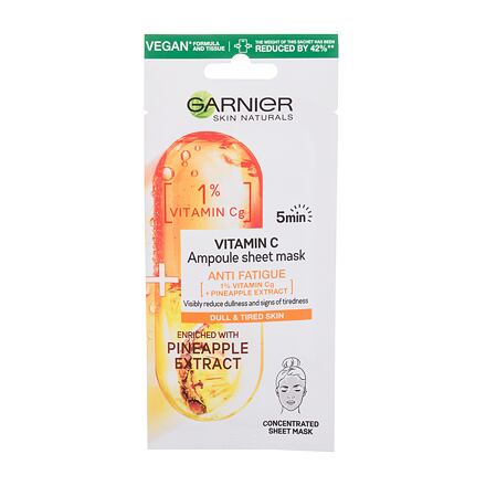 Garnier Skin Naturals Vitamin C Ampoule Sheet Mask plátýnková maska pro zklidnění a rozjasnění pleti pro ženy