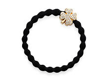 Gumička na vlasy By Eloise London Bling Charms Gold Diamanté Clover Leaf 1 ks Black