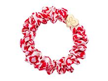 Gumička na vlasy By Eloise London Silk Scrunchie Gold Heart 1 ks Red Leopard
