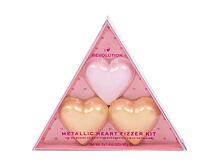 Bomba do koupele I Heart Revolution Heart Metallic Bath Fizzer Kit 40 g Rose Kazeta