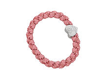 Gumička na vlasy By Eloise London Woven Silver Heart Flamingo Pink 1 ks Flamingo Pink