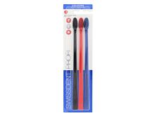 Klasický zubní kartáček Swissdent Profi Colours Trio Soft-Medium 3 ks Black, Red, Blue