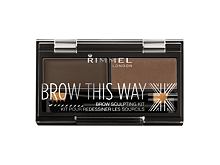 Set a paletka na obočí Rimmel London Brow This Way 2,4 g 003 Dark Brown