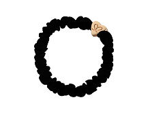 Gumička na vlasy By Eloise London Skinny Silk Scrunchie Gold Heart 1 ks Black