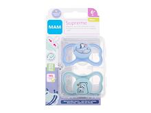 Dudlík MAM Supreme Silicone Pacifier 6m+ Blue & Turquoise 2 ks