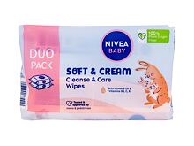 Čisticí ubrousky Nivea Baby Soft & Cream Cleanse & Care Wipes 2x57 ks