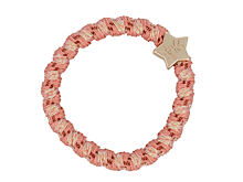 Gumička na vlasy By Eloise London Woven Gold Star 1 ks Coral Pink
