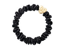 Gumička na vlasy By Eloise London Skinny Silk Scrunchie Gold Heart 1 ks Black