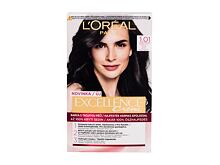 Barva na vlasy L'Oréal Paris Excellence Creme Triple Protection 48 ml 1,01 Dark Deep Black poškozená krabička