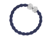 Gumička na vlasy By Eloise London Silver Bling Diamanté Bow Navy Blue 1 ks Navy Blue