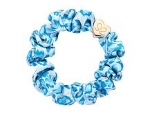 Gumička na vlasy By Eloise London Silk Scrunchie Gold Heart 1 ks Blue Leopard