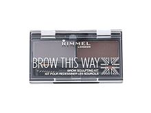 Set a paletka na obočí Rimmel London Brow This Way 2,4 g 002 Medium Brown