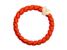 Gumička na vlasy By Eloise London Woven Gold Heart 1 ks Bubblegum Pink