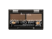 Set a paletka na obočí Rimmel London Brow This Way 2,4 g 003 Dark Brown