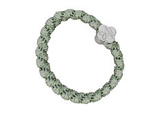 Gumička na vlasy By Eloise London Woven Silver Quatrefoil Pistachio 1 ks