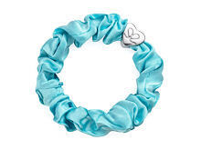 Gumička na vlasy By Eloise London Silk Scrunchie Silver Heart 1 ks Turquoise