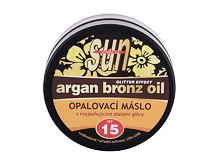 Opalovací přípravek na tělo Vivaco Sun Argan Bronz Oil Glitter Effect Tanning Butter SPF15 200 ml