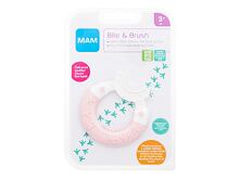 Klasický zubní kartáček MAM Bite & Brush Teether 3m+ Pink 1 ks