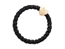 Gumička na vlasy By Eloise London Woven Gold Heart Black Shimmer 1 ks Black Shimmer
