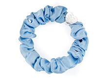 Gumička na vlasy By Eloise London Silk Scrunchie Silver Heart 1 ks Sky Blue