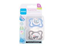 Dudlík MAM Supreme Silicone Pacifier 0m+ Blue & Grey 2 ks