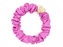 Gumička na vlasy By Eloise London Silk Scrunchie Gold Heart 1 ks Bubblegum Pink