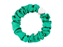 Gumička na vlasy By Eloise London Silk Scrunchie Silver Heart 1 ks Jungle Green