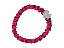 Gumička na vlasy By Eloise London Woven Silver Heart 1 ks Magenta