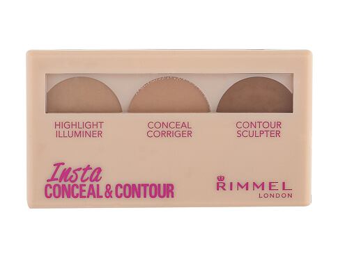 Konturovací paletka Rimmel London Insta Conceal & Contour 8,4 g 020 Medium poškozený obal