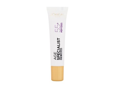 Oční krém L'Oréal Paris Age Specialist 55+ Peptides & Caffeine Eye Cream 15 ml poškozená krabička