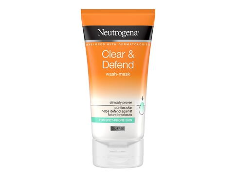 Pleťová maska Neutrogena Clear & Defend Wash-Mask 150 ml
