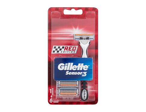 Holicí strojek Gillette Sensor3 Red Edition 1 ks poškozená krabička