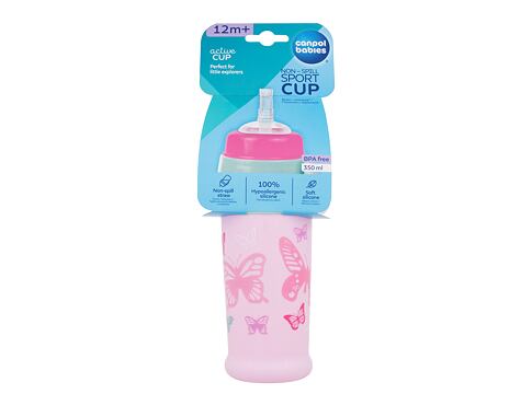 Hrneček Canpol babies Active Cup Non-Spill Sport Cup Butterfly Pink 350 ml