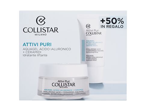 Pleťový gel Collistar Pure Actives (Attivi Puri) Hyaluronic Acid + Ceramides Aquagel 50 ml Kazeta
