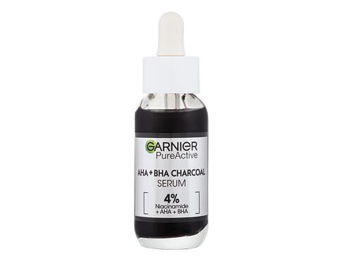 Pleťové sérum Garnier Pure Active AHA + BHA Charcoal Serum 30 ml poškozená krabička