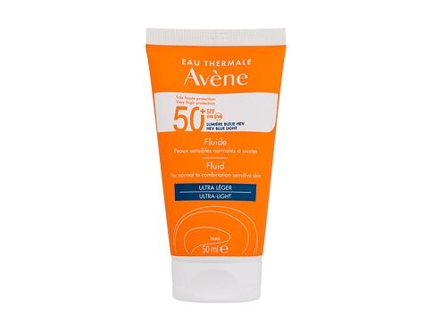 Opalovací přípravek na obličej Avene Sun Fluid SPF50+ 50 ml poškozená krabička