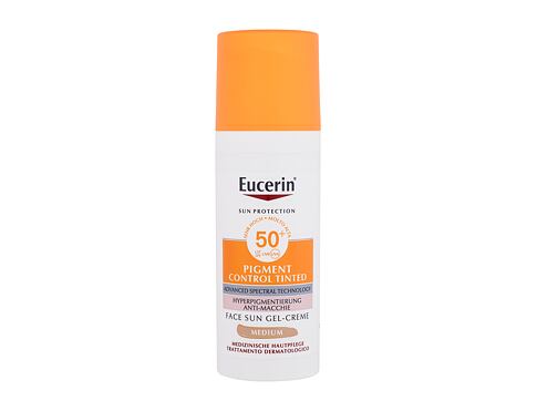 Opalovací přípravek na obličej Eucerin Sun Protection Pigment Control Tinted Gel-Cream SPF50+ 50 ml Medium bez krabičky
