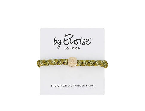 Gumička na vlasy By Eloise London Woven Gold Circle Olive Green 1 ks