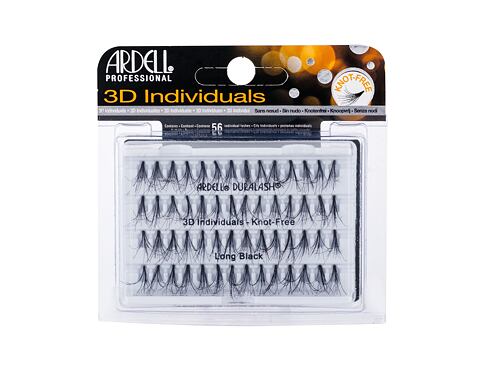 Umělé řasy Ardell 3D Individuals Duralash Knot-Free 56 ks Long Black