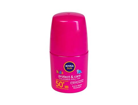 Opalovací přípravek na tělo Nivea Sun Kids Protect & Care Coloured Roll-On SPF50+ 50 ml Pink