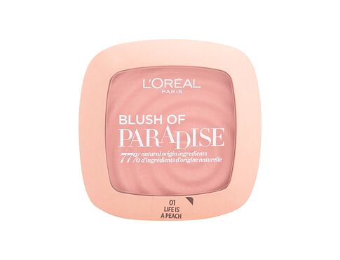 Tvářenka L'Oréal Paris Paradise Blush 9 ml 01 Life Is Peach poškozená krabička
