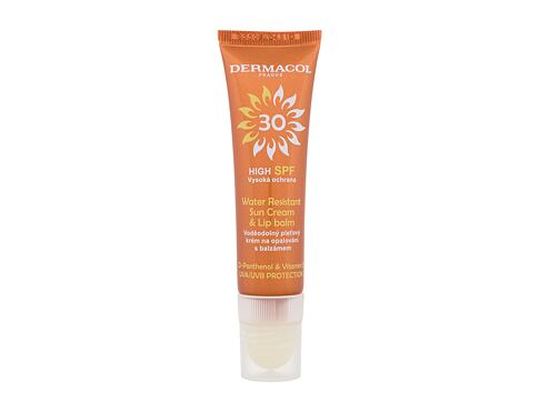 Opalovací přípravek na obličej Dermacol Sun Water Resistant Cream & Lip Balm SPF30 30 ml poškozená krabička