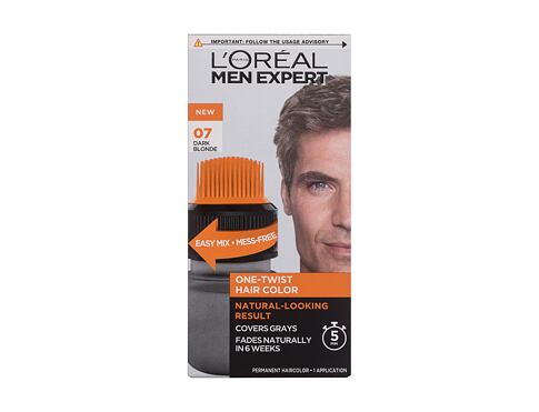Barva na vlasy L'Oréal Paris Men Expert One-Twist Hair Color 50 ml 07 Dark Blonde poškozená krabička