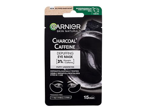 Maska na oči Garnier Skin Naturals Charcoal Caffeine Depuffing Eye Mask 5 g