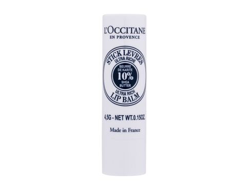 Balzám na rty L'Occitane Shea Butter Ultra Rich Lip Balm Stick 4,5 g
