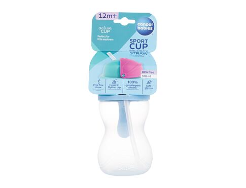 Hrneček Canpol babies Active Cup Sport Cup With Flip-Top Straw Blue 370 ml