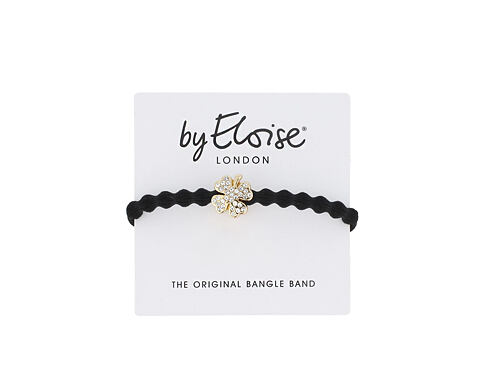 Gumička na vlasy By Eloise London Bling Charms Gold Diamanté Clover Leaf 1 ks Black